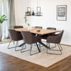 HOME DELUXE Essgruppe Eckig AVENCIA inkl. Sternfuß - 200 x 120 cm Light Oak 6 Stühle Bild 1
