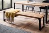 FINEBUY Essbank FB60610 Esszimmerbank Sitzbank Akazie Massivholz Industrial Holzbank (Akazie Massivholz 140 cm, Industrial Holzbank), Esszimmerbank ohne Lehne, Sitzbank Esszimmer Holz Bild 2