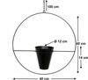 DanDiBo Blumenampel Innen Metall Wand Schwarz Matt Hängepflanzen Ø 40 cm KW446 mit Topf Pflanzenhänger Blumenhänger Topfhänger Blumen Blumentopfhänger Hängetopf Bild 2