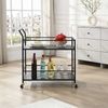 Servierwagen Metall Schwarz 79x45x83 cm mit Rollen & Bremsen Bild 5
