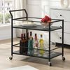 Servierwagen Metall Schwarz 79x45x83 cm mit Rollen & Bremsen Bild 2