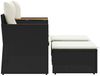 vidaXL Gartensofa 2-Sitzer mit Hockern Schwarz Poly Rattan 365803 Bild 5