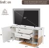 Merax Hochglänzendes weißes original holzfarbenes Sideboard mit Stauraum, Ess-Sideboard mit Stauraum, moderner Wohnzimmerschrank Bild 4