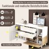 Merax Hochglänzendes weißes original holzfarbenes Sideboard mit Stauraum, Ess-Sideboard mit Stauraum, moderner Wohnzimmerschrank Bild 5