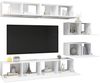 vidaXL 6-tlg. TV-Schrank-Set Weiß Spanplatte [3078726] Bild 3