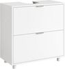 MSMASK Waschbeckenunterschrank Badezimmer Unterschrank Waschbecken mit 2 große Schubladen Badezimmerschrank mit Füßen, 30 x 60 x 60 cm, Weiß Bild 3