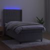 vidaXL Boxspringbett mit Matratze & LED Hellgrau 90x200 cm Samt 3139661 Bild 3
