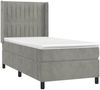 vidaXL Boxspringbett mit Matratze & LED Hellgrau 90x200 cm Samt 3139661 Bild 4