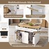 Mobile Kücheninsel mit Rollen weiß, 140x40x92 cm, ausziehbar, mit Schubladen Bild 4
