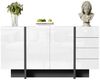 BlingBin Sideboard Hochglanz-Anrichte, Buffetschrank Beistellschrank Komodenschrank (Schlichter Aufbewahrungsschrank mit 3 Türen und 4 Schubladen, leicht zu reinigen, 1 St, Gesamtabmessungen: 150 x 40 x 80,5cm, Produktladung: 60kg), Kommode für Wohnzim... Bild 2