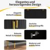 Sideboard Schwarz, 152x40x75 cm mit Wellendesign & goldenen Akzenten Bild 5