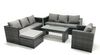 Fimous Polyrattan Gartenmöbel Set Outdoor 8-Sitzer Garten Sofa Sets mit Glasplatte Couchtisch Bild 2