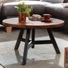 Couchtisch Rund 60x60x35cm Sheesham Massivholz Metall Modern Wohnzimmer Bild 3