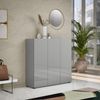 Dmora Schuhschrank Alcazar, Schuhregal, Mehrzweck-Eingangsgarderobe, Möbel für Schuhe, Made in Italy, 120x34h115 cm, Grau Bild 2