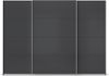 rauch Quadra, Kleiderschrank, Schiebetürenschrank, 3-türig, mit 4 Kleiderstangen und 8 Einlegeböden, Farbe Grau metallic, BxHxT 315x229x62cm Bild 2