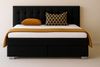 A&J MöbelLand Boxspringbett VERONA 120 x 200 cm mit zwei 7-Zonen-Taschenfederkernmatratzen und gepolstertem Kopfteil. Farbe: Schwarz Bild 2
