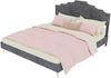 Modern minimalist soft bed, comfortable and soft headboard, 160*200CM, gray, multifunctional bedroom furniture, bed frame with low box does not include pneumatic rod,include 160*200CM mattress. Bild 3