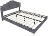 Modern minimalist soft bed, comfortable and soft headboard, 160*200CM, gray, multifunctional bedroom furniture, bed frame with low box does not include pneumatic rod,include 160*200CM mattress. Bild 2