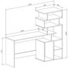 Dmora Schreibtisch Dabdelmale, Mehrzweckschreibtisch, Bürotisch für PC, Eckschreibtisch, 158x40h135 cm, Weiß Bild 3