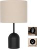 OTTO home Tischleuchte Charleen mit Leinenschirm, ohne Leuchtmittel, Leuchtmittel wechselbar, LED max. 6 Watt, Metallfuß, Textilschirm Ø 23 cm, Tischlampe, Stoff Bild 4