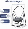 Clanmacy Hängestuhl Hängesessel mit Gestell Hängeschaukel Hängestuhl Hängekorb bis 150kg, inkl. Gestell, belastbar bis 150 kg, inkl. Sitz Polster, Stahlgestell Bild 2