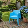 Gartenstuhl HENRI 6er Set - 73 x 57 x 78 cm, Kunststoff, Blau | Stapelstuhl Loungestuhl Garten Outdoor-Stuhl Bild 3