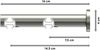 Innenlauf-Gardinenstangen-Set Platon Santo 200 cm, 2-läufig, 20 mm Ø Edelstahl-Optik Bild 2