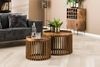 KAWOLA Couchtisch LANI Set 2-tlg. Mangoholz braun Fuß rund 40 x 65 x 65 cm Bild 2