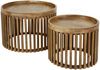KAWOLA Couchtisch LANI Set 2-tlg. Mangoholz braun Fuß rund 40 x 65 x 65 cm Bild 3
