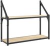 vidaXL 2-stöckiges Wandregal Sonoma-Eiche 60 x 21 x 51 cm Holzwerkstoff 835460 Bild 2