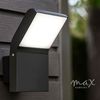 Maxkomfort LED Außen-Wandleuchte mit/ohne Bewegungsmelder, 10W Warmweiß 3000K, IP54 Wetterfest, ohne Bewegungsmelder, LED fest integriert, Warmweiß, 3000K, Wandleuchte für Fassade, Terrasse & Hauseingang, Aluminium Bild 3