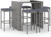 vidaXL 7-tlg. Gartenbar-Set mit Kissen Grau Poly Rattan 3187622 Bild 2
