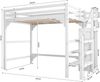 Merax 140*200cm Hochbett mit Lattenrost, Kinderbett Etagenbett mit Stufentreppe, mit Kleiderschrank, Jugendbett, Stauraum, Weiß Bild 4