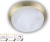 LED Deckenleuchte rund, Glas Alabaster, Dekorring Messing matt, Ø 35cm Bild 2