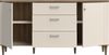 Forte LACETTI Kommode 120, moderne Kommode, Skandi Lamellen Design, 3 Schubladen, 1 Tür, Holzwerkstoff, Kaschmir|Beige|Valencia Eiche Holzdekor, 120,1 cm breit x 91,7 cm hoch x 41,2 cm tief Bild 4