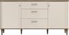 Forte LACETTI Kommode 120, moderne Kommode, Skandi Lamellen Design, 3 Schubladen, 1 Tür, Holzwerkstoff, Kaschmir|Beige|Valencia Eiche Holzdekor, 120,1 cm breit x 91,7 cm hoch x 41,2 cm tief Bild 2