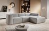 Ecksofa Fuego, L-Sofa, Eckcouch L-Form, Sofa Rechts, Sofa Cord-Stoff, 285 x 72 x 165 cm, Hellgrau Bild 4