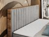 Boxspringbett mit dekorativem Kopfteil und zwei Bettkästen, Eiche Holzrahmen - ALBERO 4 - 120x200 cm - Hellgrau Velours - H3 Bild 4