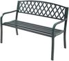 Gartenbank Opsasar Stahl 127x53,5x88 cm Dunkelgrau mit grüner Patina [casa. pro] Bild 3