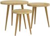 3-tlg. Beistelltisch-Set Hellbraun MDF und Eisen Bild 3