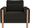 Relaxsessel Sitzfläche 87x83x88,5 cm – Teddy-Stoff, dicke Polsterung, Massivholzrahmen, Dunkelgrau Bild 4