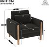 Relaxsessel Sitzfläche 87x83x88,5 cm – Teddy-Stoff, dicke Polsterung, Massivholzrahmen, Dunkelgrau Bild 3
