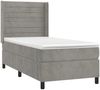 vidaXL Boxspringbett mit Matratze & LED Hellgrau 100x200 cm Samt 3139607 Bild 4