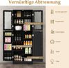 Küchenschrank aus Holz mit 2 Türen gehärtetem Glas & Regalen Hochschrank Schwarz Bild 3