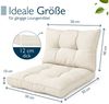 Beautissu Sitzkissen Lounge Kissen Set Outdoor Natur XLuna, 50x50 cm, 50x40 cm, Sitzkissen Gartenstuhl 10 cm dick Sitzpolster Auflagen für Gartenmöbel Bild 3