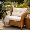 Beautissu Sitzkissen Lounge Kissen Set Outdoor Natur XLuna, 50x50 cm, 50x40 cm, Sitzkissen Gartenstuhl 10 cm dick Sitzpolster Auflagen für Gartenmöbel Bild 2