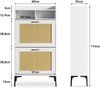 Dripex Schuhschrank mit Rattan-Dekoration, 2 klappbare Schubladen, 60/80cm Bild 4
