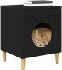 vidaXL Katzenhaus Schwarz 42,5 x 40 x 53 cm Holzwerkstoff 8000672 Bild 3