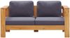 vidaXL Gartenbank mit Auflagen 140 cm Massivholz Akazie Grau 47276 Bild 3