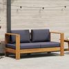 vidaXL Gartenbank mit Auflagen 140 cm Massivholz Akazie Grau 47276 Bild 1